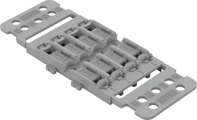 WAGO 221-2504 - Befestigungsadapter mit Zugentlastung, 4-fach