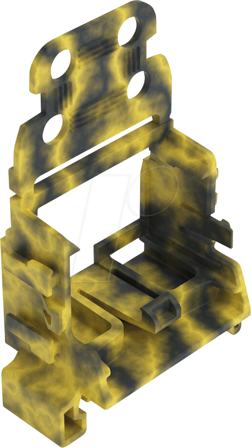 WAGO 221-549-0GG - Befestigungsadapter für Tragschiene, 10-Leiter, grau-gelb