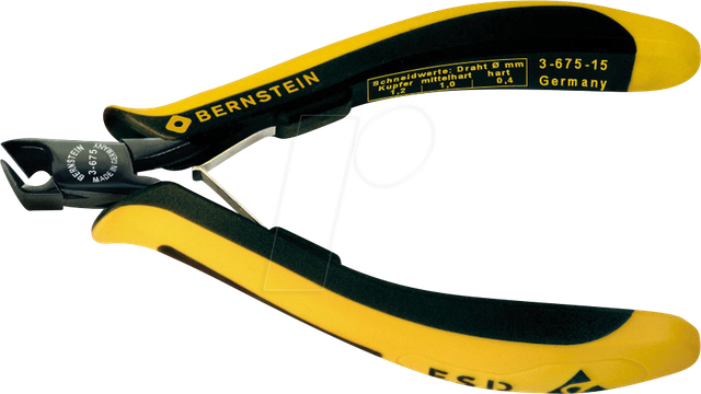 BERN 3-675-15 - ESD Schrägvornschneider, ableitfähig, 115 mm, Mini-Wate