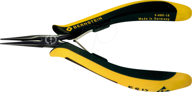 BERN 3-685-15 - ESD Spitzzange, ableitfähig, 140 mm, glatte Greifflächen