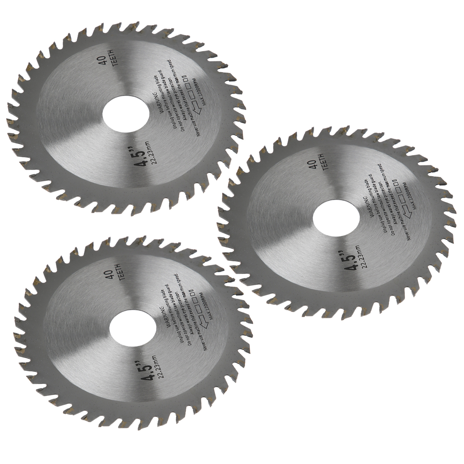 Set Mit 3 Kreissägeblättern Aus Hartmetall, 11,4 Cm (4,5 Zoll), 40 Zähne, Für Die Holzbearbeitung