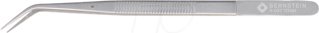 BERN 5 037 - Titan-Pinzette, gebogen, gezahnt, mit Führungsstift, 150 mm