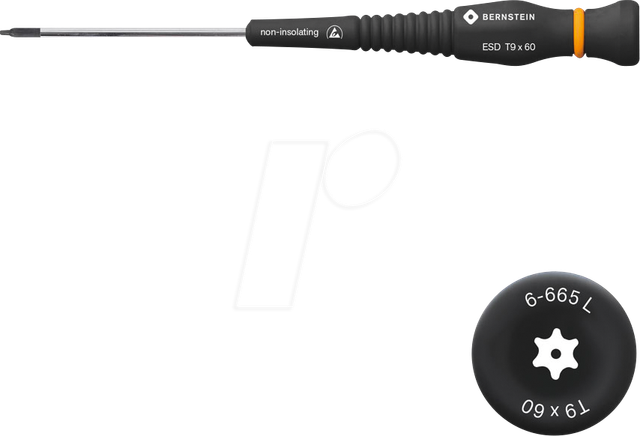 BERN 6 665 L - ESD Schraubendreher, TORX® (TX) mit Loch, T9