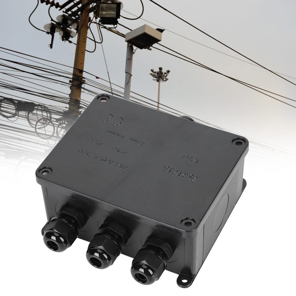 Wasserdichte Anschlussdose Für Außenkabel, Ip68-elektronikanschlussdose, Schwarz Pc