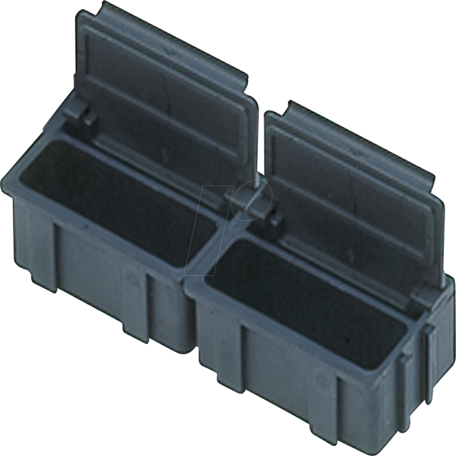 BERN 9 322 - ESD SMD Klappbox, 37 x 12 x 15 mm, schwarz, 10er-Pack