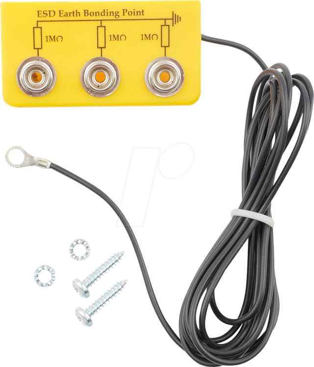BERN 9 359 1 - ESD Erdungsbaustein, 3x Druckknopf 10 mm, mit Kabel