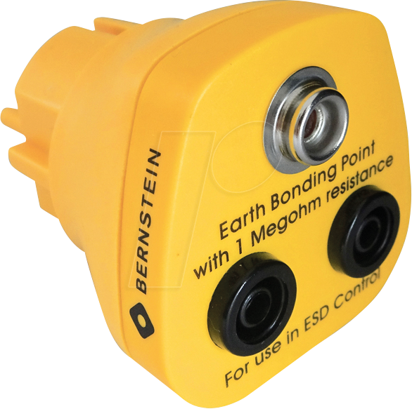 BERN 9-359-3 - ESD Erdungsstecker, 1x Druckknopf, 2x Bananenstecker-Buchse