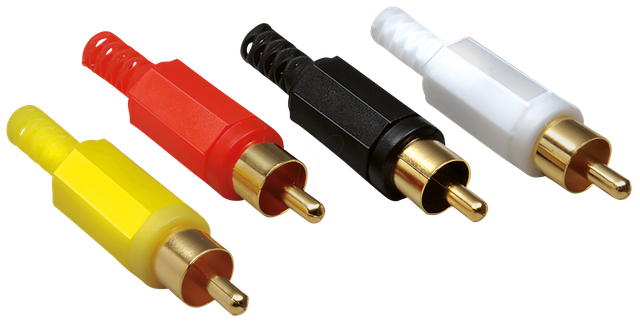 BKL 0104002/T - Cinchstecker, Farbcodierung rot, Kontakte vergoldet