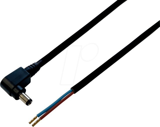BKL 075166 - DC-Kabel Winkelstecker 2,1/5,5mm sw 0,3m