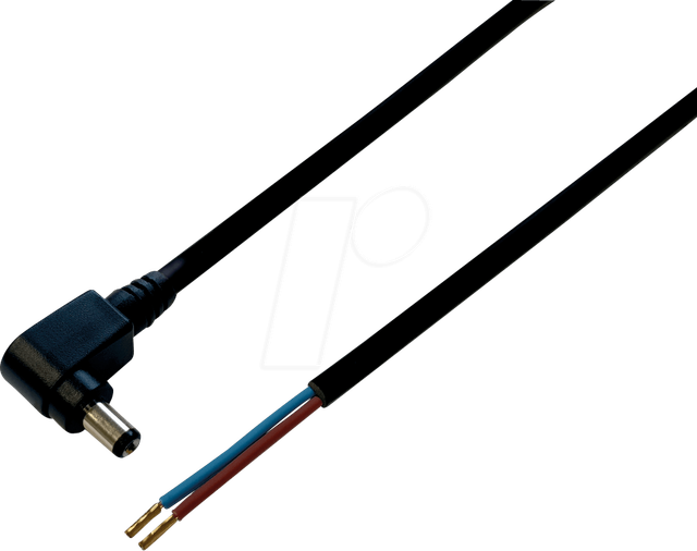 BKL 075168 - DC-Kabel Winkelstecker 2,1/5,5mm sw 1,0m