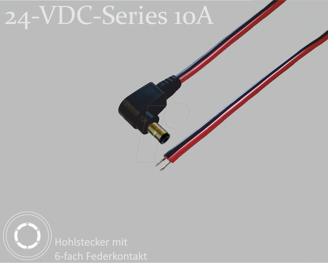 BKL 075903 - Adapterkabel, gewinkelt, 1500 mm, 2,5 mm, 24 V DC, 10 A