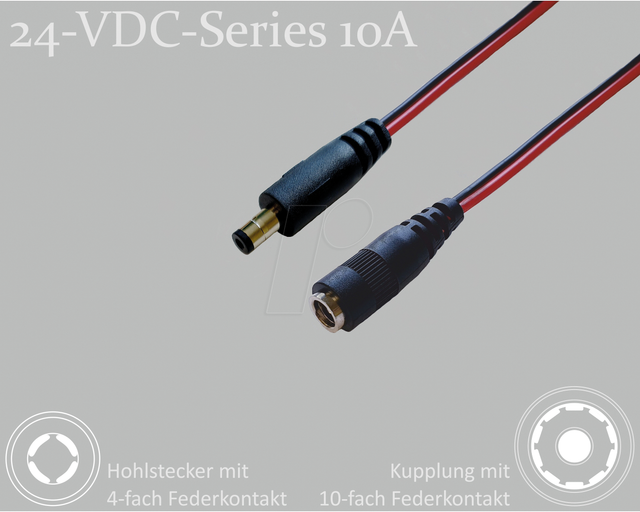BKL 075906 - Verlängerung, 2000 mm, 2,1 mm, 24 V DC, 10 A