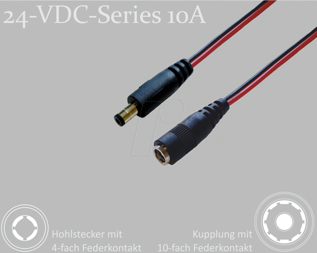 BKL 075906-4000 - Adapterkabel, 4000 mm, DC-Stecker auf DC-Kupplung
