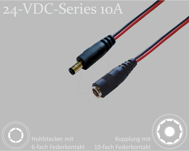 BKL 075907 - Verlängerung, 2000 mm, 2,5 mm, 24 V DC, 10 A