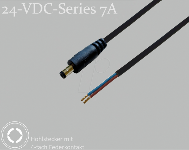 BKL 075908-750 - Adapterkabel, 750 mm, DC-Stecker auf freie Enden