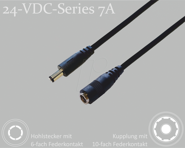 BKL 075915 - Verlängerung, 2000 mm, 2,5 mm, 24 V DC, 7 A