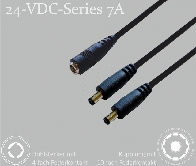 BKL 075918 - Adapterkabel, 300 mm, DC-Kupplung auf 2x DC-Stecker