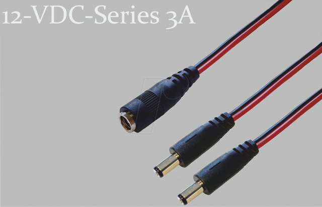 BKL 075920 - Adapterkabel, 300 mm, DC-Kupplung auf 2x DC-Stecker