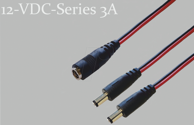 BKL 075921 - Adapterkabel, 300 mm, DC-Kupplung auf 2x DC-Stecker