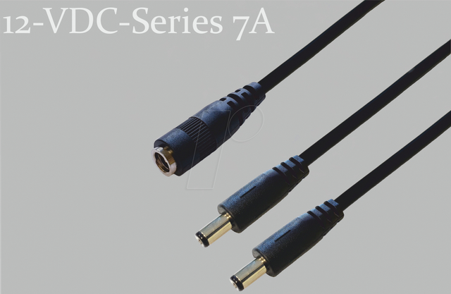 BKL 075922 - Adapterkabel, 300 mm, DC-Kupplung auf 2x DC-Stecker