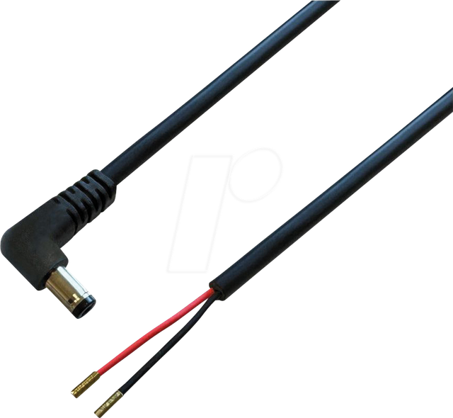 BKL 076103 - DC-Kabel Winkelstecker, 2,5/5,5 mm, 2,0 m, 48 V, schwarz