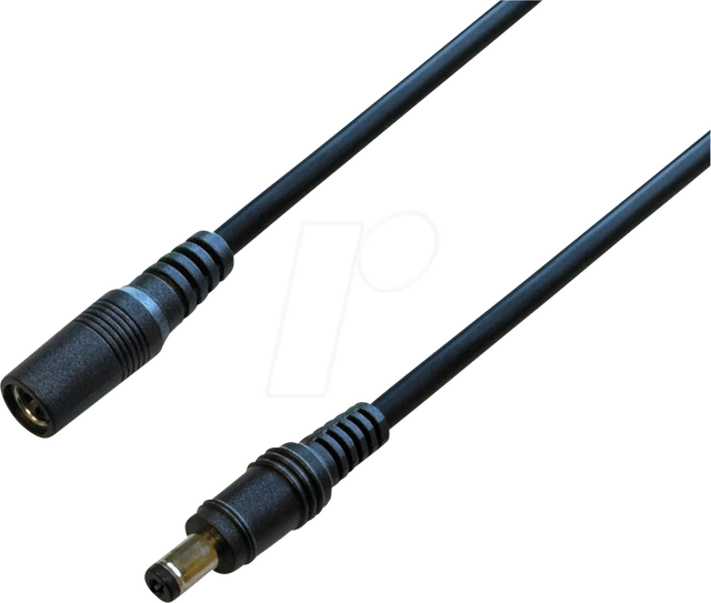 BKL 076108 - DC-Kabel Stecker Kupplung, 2,1/5,5 mm, 5,0 m, 48 V, schwarz