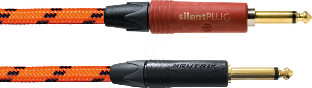 BLACKLIGHT 3PPOS - Instrumentenkabel BLACKLIGHT PP-SILENT, 3 m, orange, 6,3 mm Mono