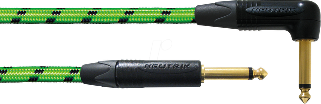 BLACKLIGHT 3PRG - Instrumentenkabel BLACKLIGHT PR, 3 m, gew., grün, 6,3 mm Klinke