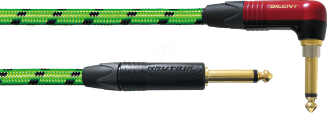 BLACKLIGHT 3PRGS - Instrumentenkabel BLACKLIGHT PR-SILENT, 3 m, grün, 6,3 mm Klinke
