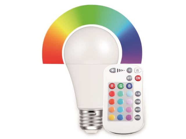 BLULAXA 48633 - LED Lampe, E27, 9 W, RGBW, mit Fernbedienung