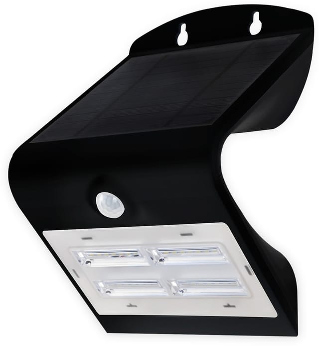 BLULAXA 48636 - LED-Solarleuchte, Strahler, mit Bewegungsmelder, 3,2 W, schwarz,