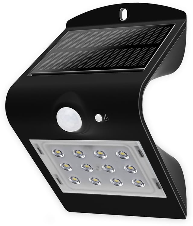 BLULAXA 48873 - LED-Solarleuchte, Strahler, mit Bewegungsmelder, 1,5 W, schwarz,