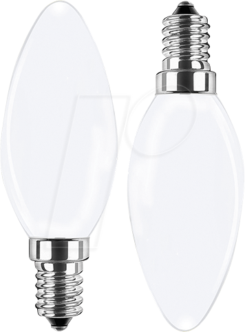 BLULAXA 49061 - LED Filament Lampe C35 E14 4,5W 470 lm WW opal Doppelpack