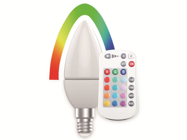 BLULAXA 49293 - LED-Lampe RGBW E14, 5,5 W, 470 lm, 2700 K, dimmbar