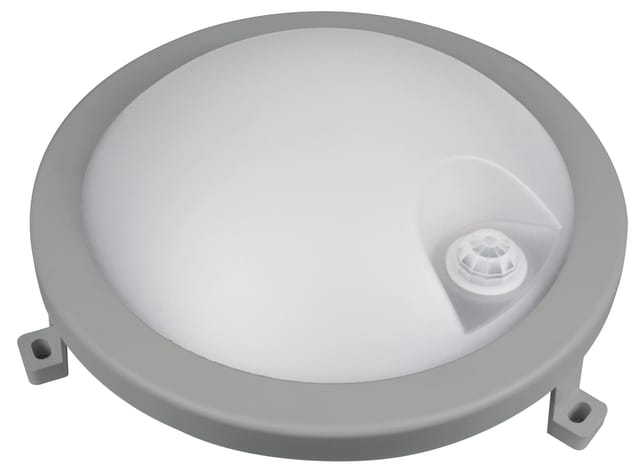 BLULAXA 49899 - Kellerleuchte Basis Fix Sensor rund, grau, IP54, 12W, 1200lm