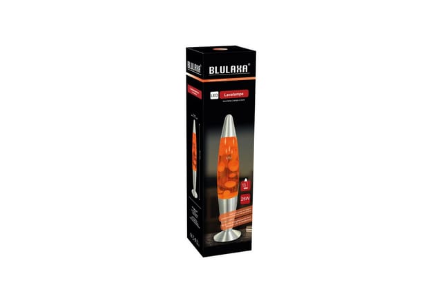 BLULAXA 49985 - LED Lavaleuchte, 25 W, 400 x 74 mm, weißes Wachs + orange Flüssi