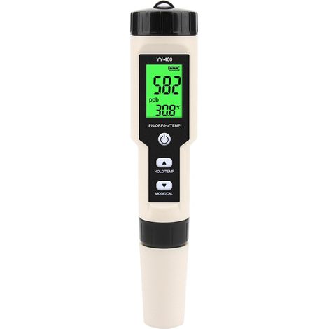 Wasserqualitätsmessgerät, 4-in-1, Ph-wert/orp/wasserstoffgehalt/temperatur, Schutzart Ip67, Abs-material, Schwarz/weiß