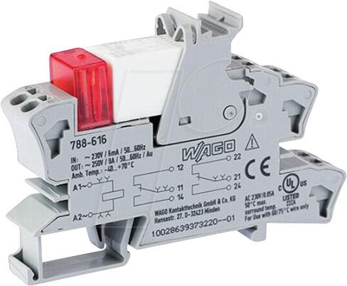 WAGO 788-616 - Relaismodul, 230 V AC, 8 A, 2 CO