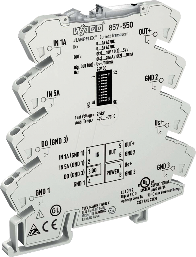 WAGO 857-550 - Messumformer, Stromeingang, Digital, 24V DC