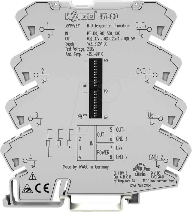 WAGO 857-800 - Temp.Messumformer - Pt100/Pt200/Pt500/Pt1000
