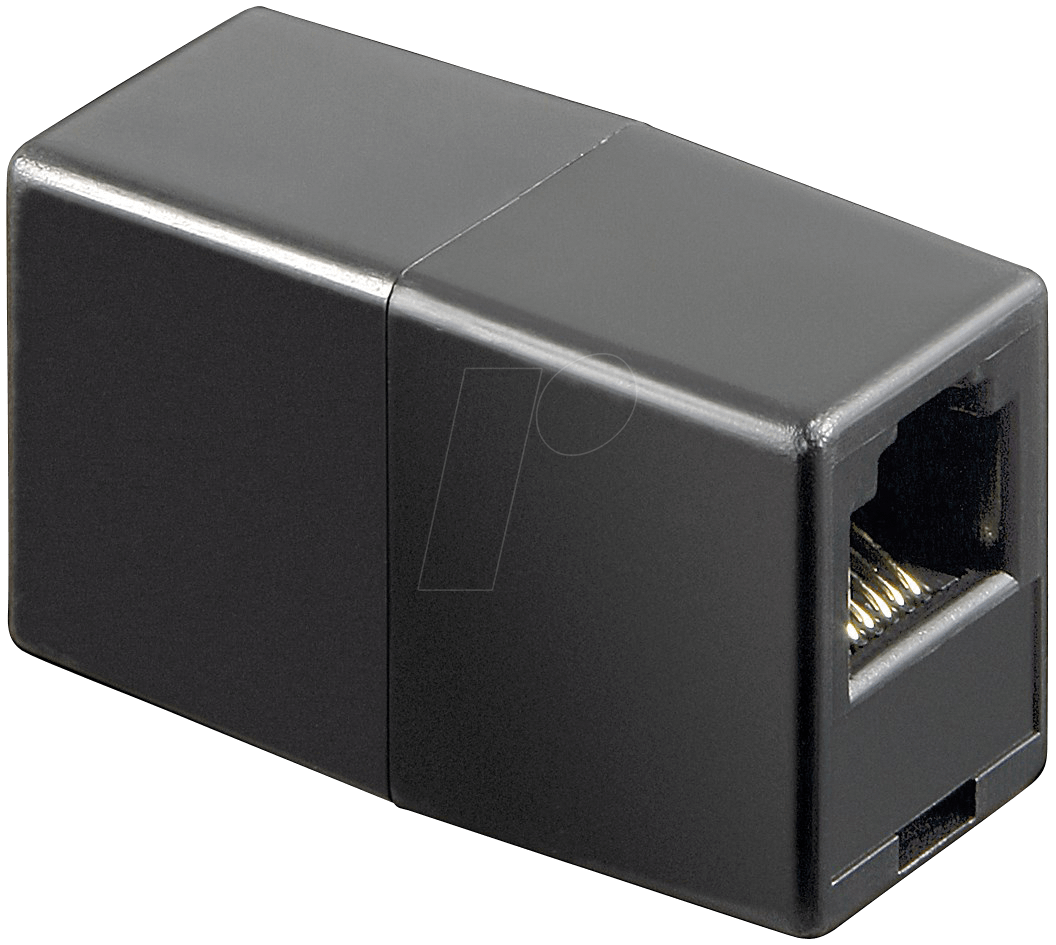 WB 2X6-6 SW - Modular Adapter mit zwei Modularbuchsen 6-6