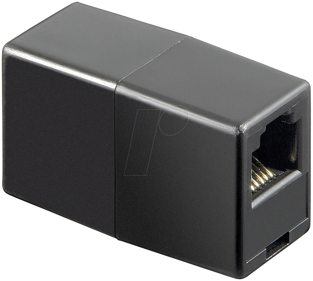 WB 2X6-6 SW - Modular Adapter mit zwei Modularbuchsen 6-6