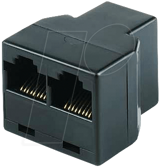 WB 3X8-8 SW - Modular Adapter mit drei Buchsen, schwarz
