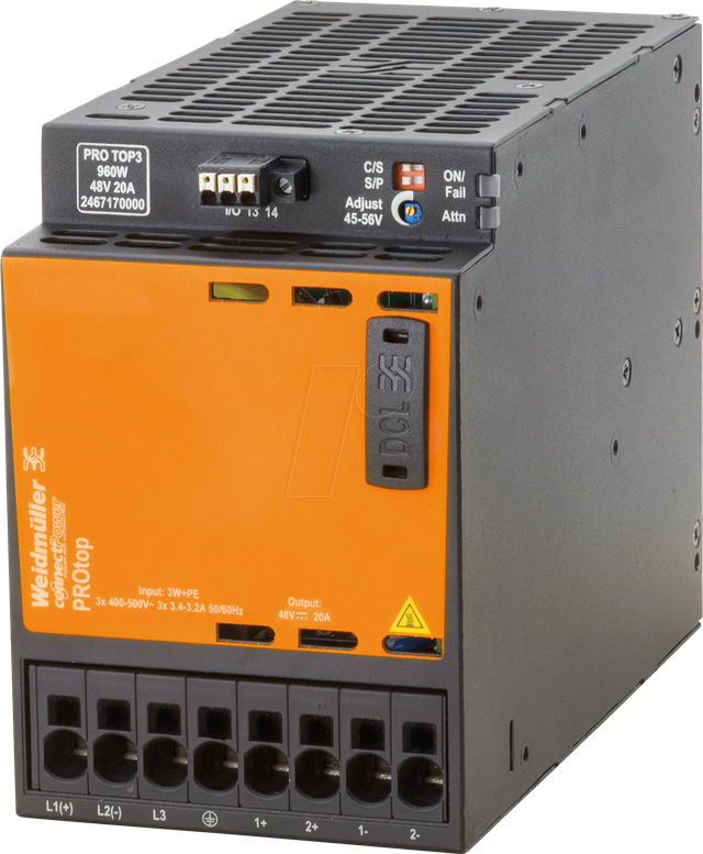WEID 2467170000 - Schaltnetzteil Hutschiene, PROtop, 960 W, 48 V ,20 A