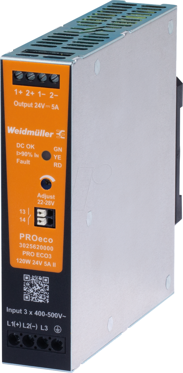 WEID 3025620000 - Schaltnetzteil Hutschiene, PROeco II , 120 W, 24 V ,5 A