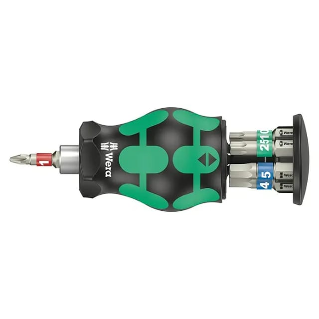WERA 05004179001 - Bits-Handhalter mit 7 Bits, Edelstahl