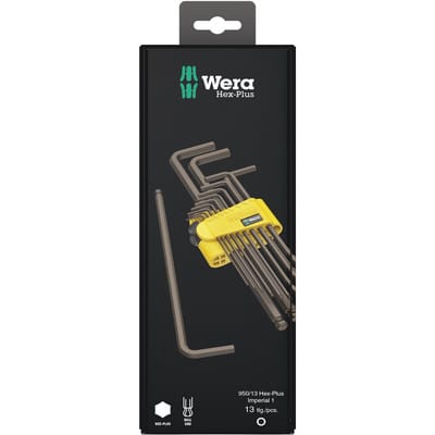 WERA 05021721001 - Winkelschlüsselsatz, zöllig, BlackLaser