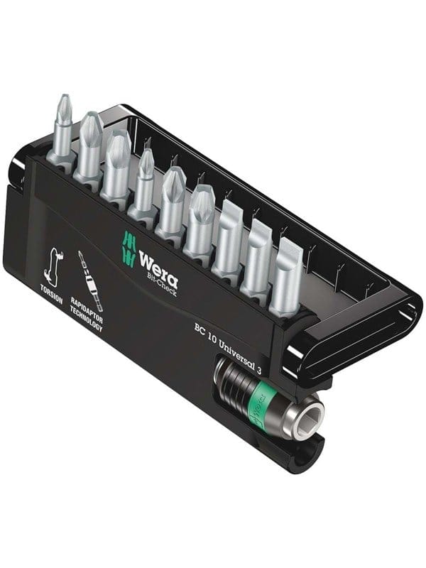 WERA 05056375001 - Bit-Satz Bit-Check 10, 10-teilig gemischt, Torsion