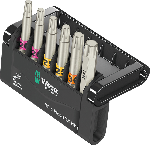 WERA 05056470001 - Bit-Satz Bit-Check 6, Wood, TX HF 1, 6-teilig