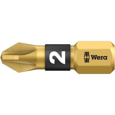 WERA 05056702001 - Bit Kreuzschlitz (PZ), 2 x 25 mm, Torsion, Diamant